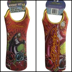 Ed Hardy by Christian Audigier Multicolor Wine and Water Bottle Beverage Tote